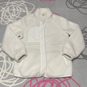 ZESICA White Sherpa Fleece Button Down Jacket